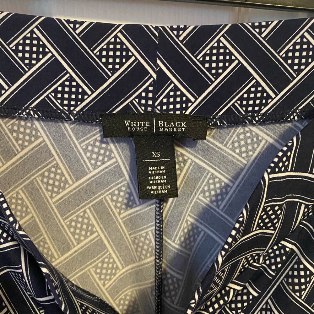White House Black Market Navy Geometric pant